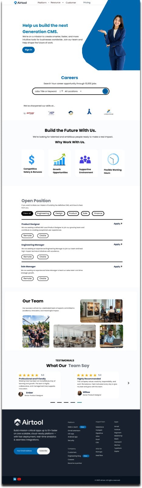 Modern Career & Recruitment Landing Page Template | Business Website Design