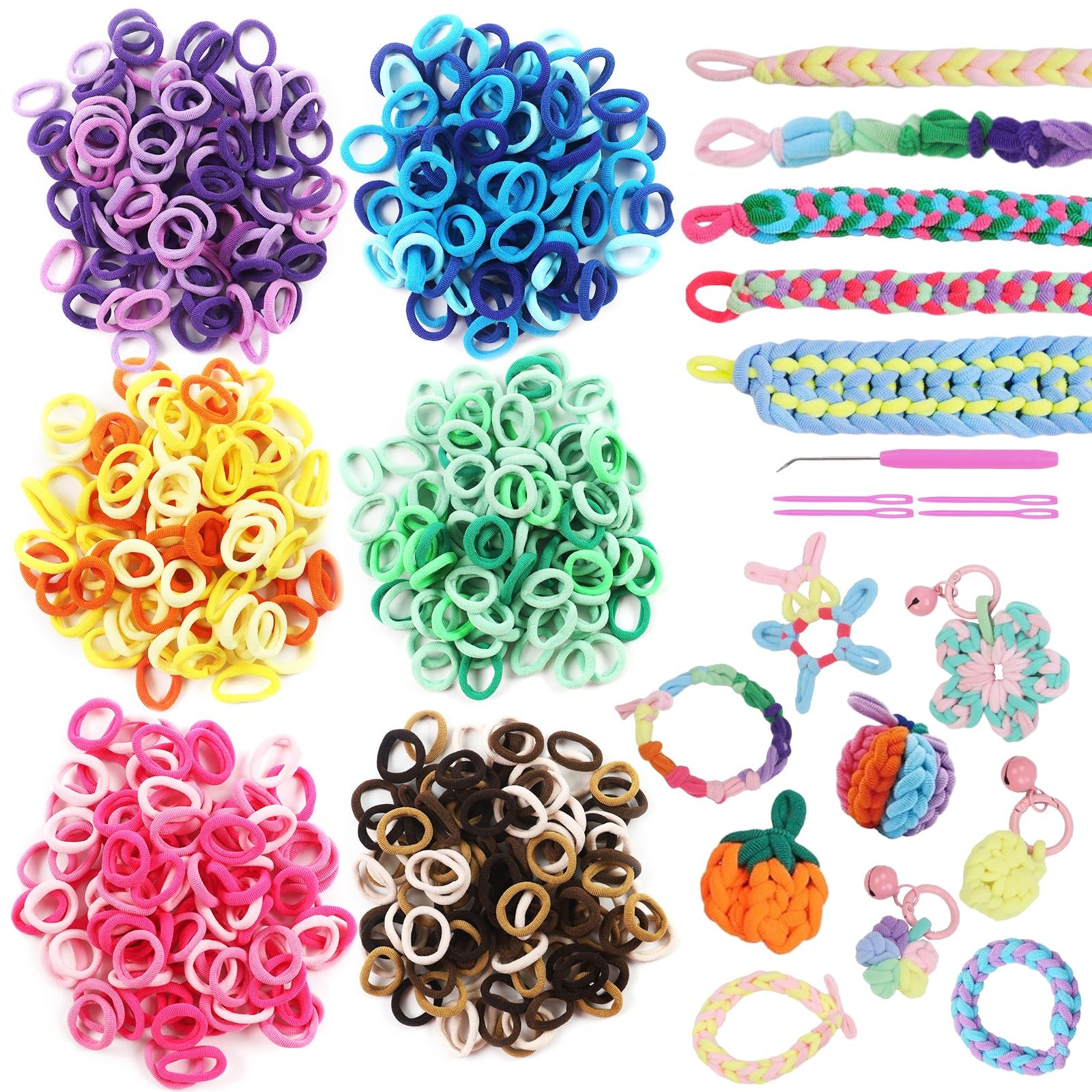 1200 Pcs Cloth Loom Bands Refill for Kids Weaving Loom Bracelets Kit,Elastic ...