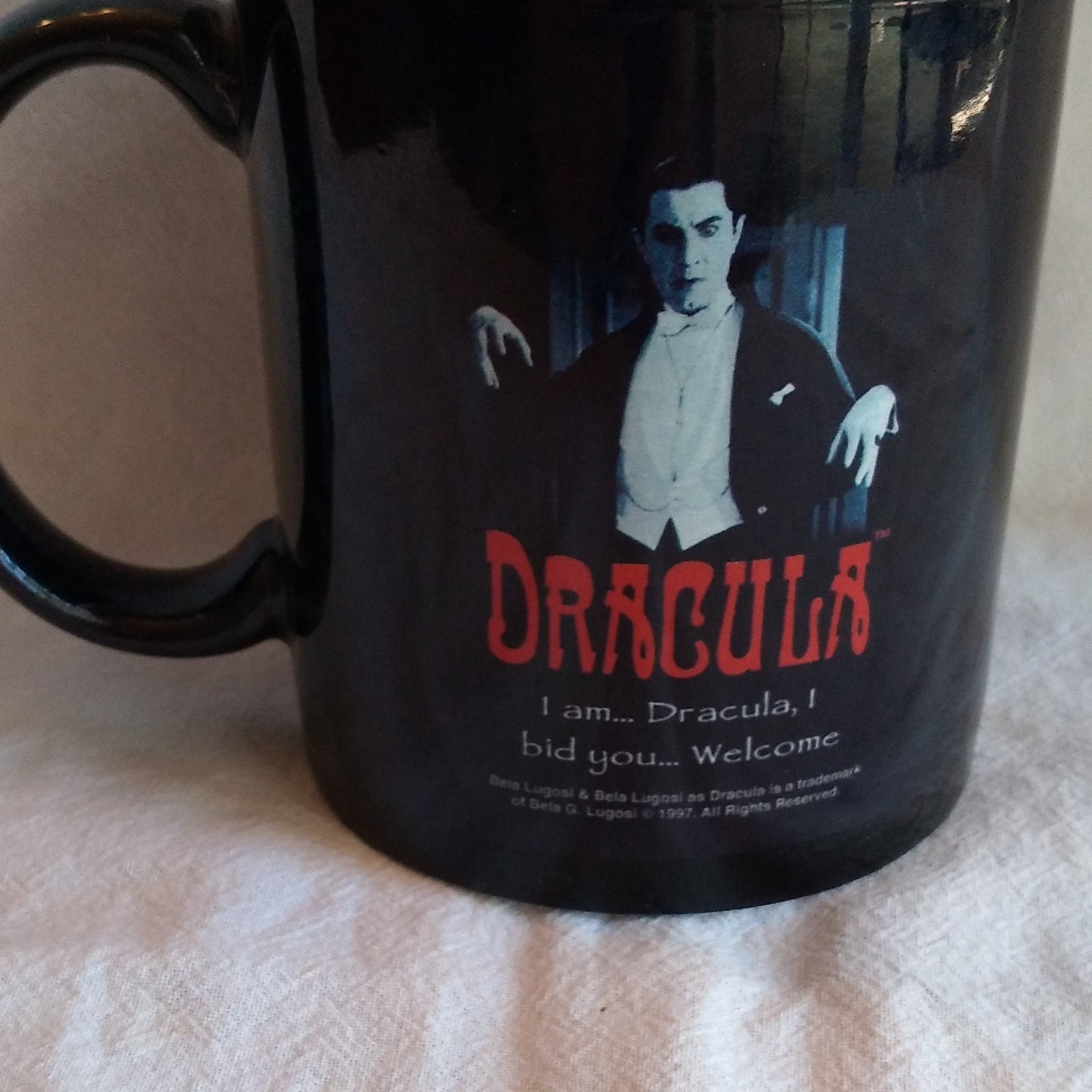 Universal Monsters Dracula Black Ceramic Mug Horror Movie Collectible 1997