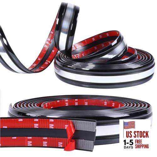 Heavy Duty Automotive Trim Molding 43mm Wide Car Side 16Ft Black with Chrome