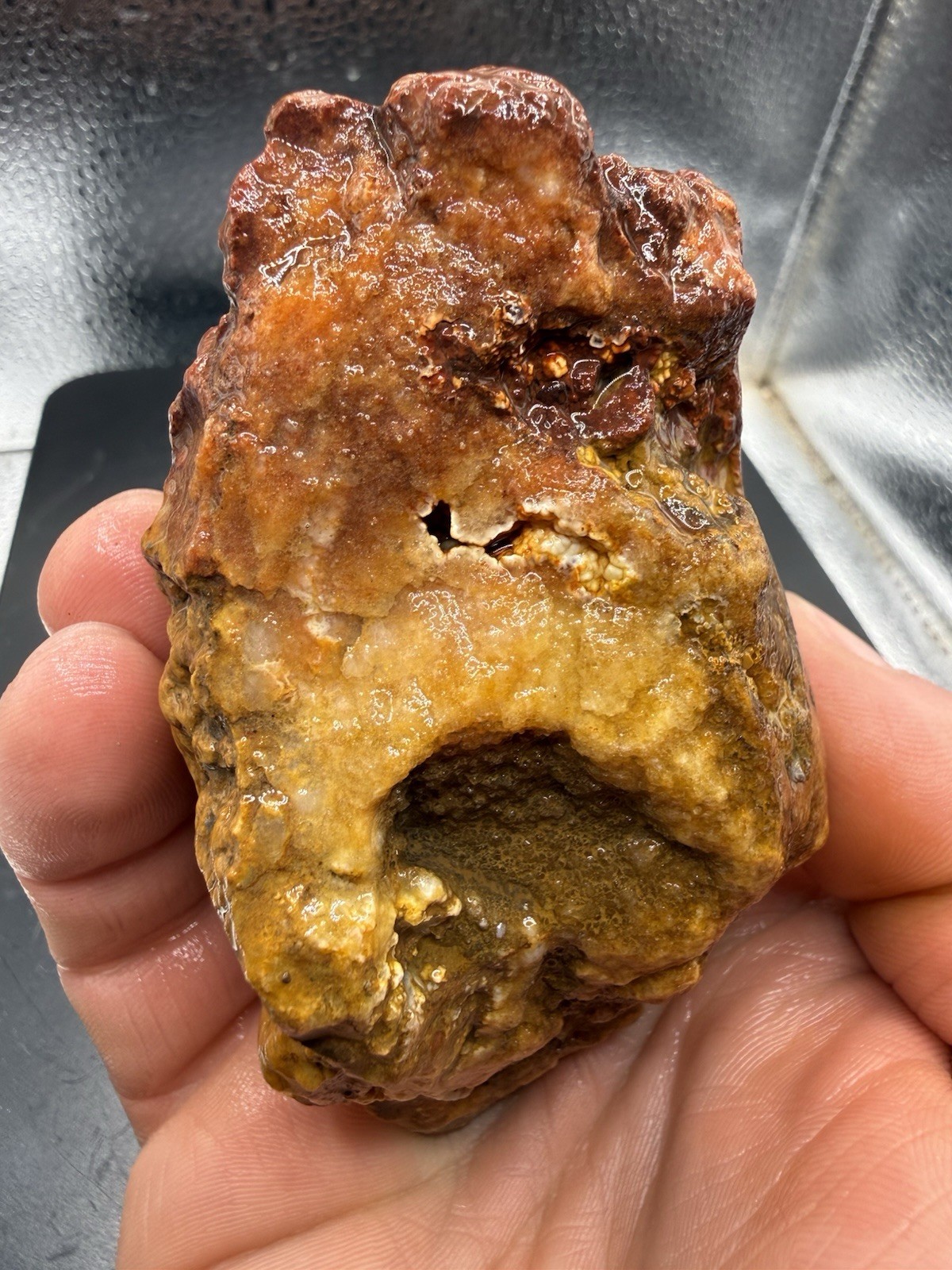 Ancient Fossilized Indiana Geode Iron Red Agate Hoosier Oddity 1,470 Carats