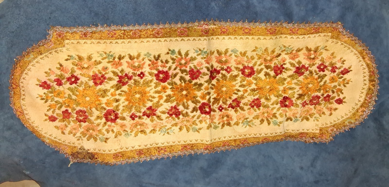 Vintage Belgian Tapestry Table Runner. 33" long.