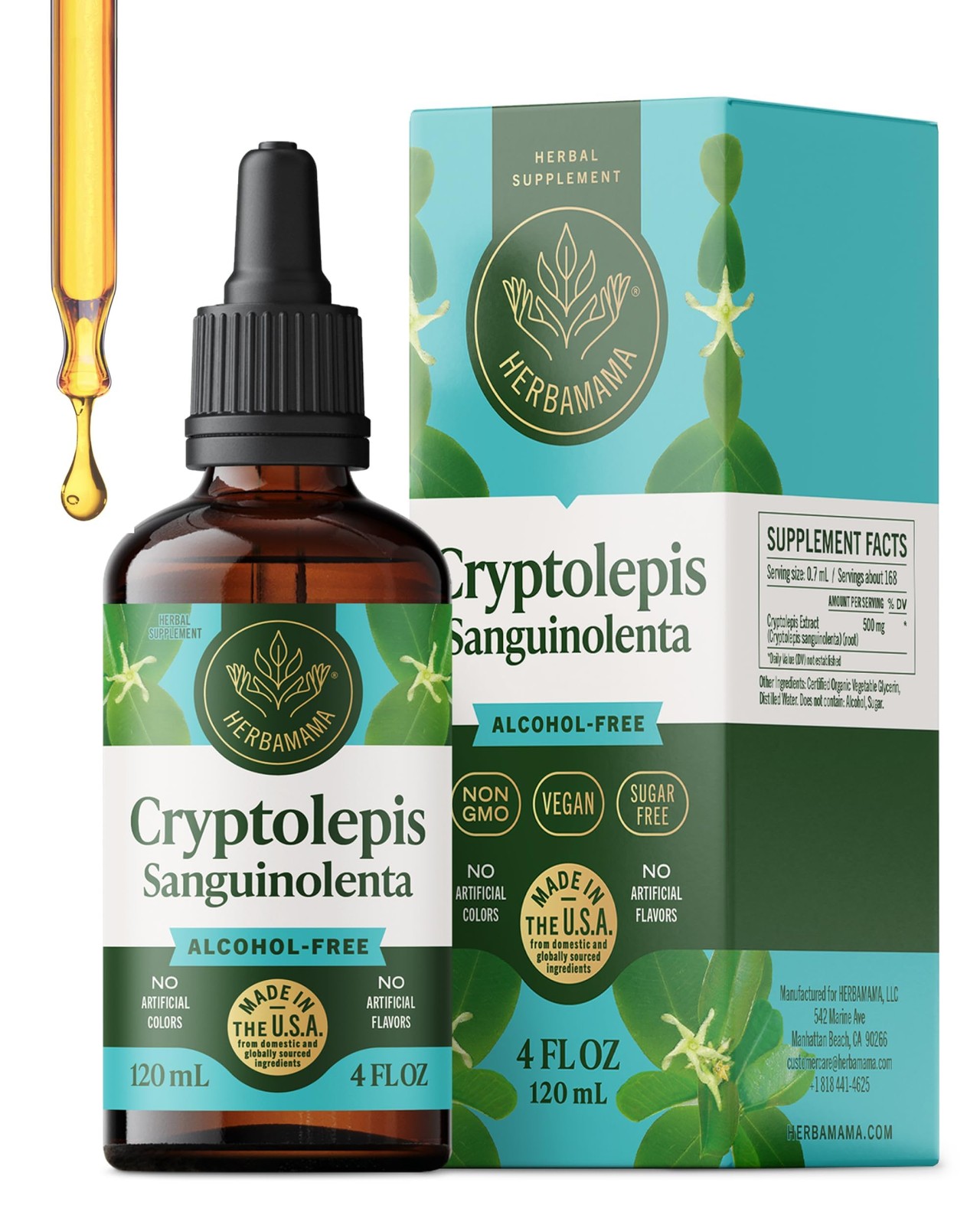 HERBAMAMA Cryptolepis Tincture  Vegan Immune Support Supplement with Cryptole...