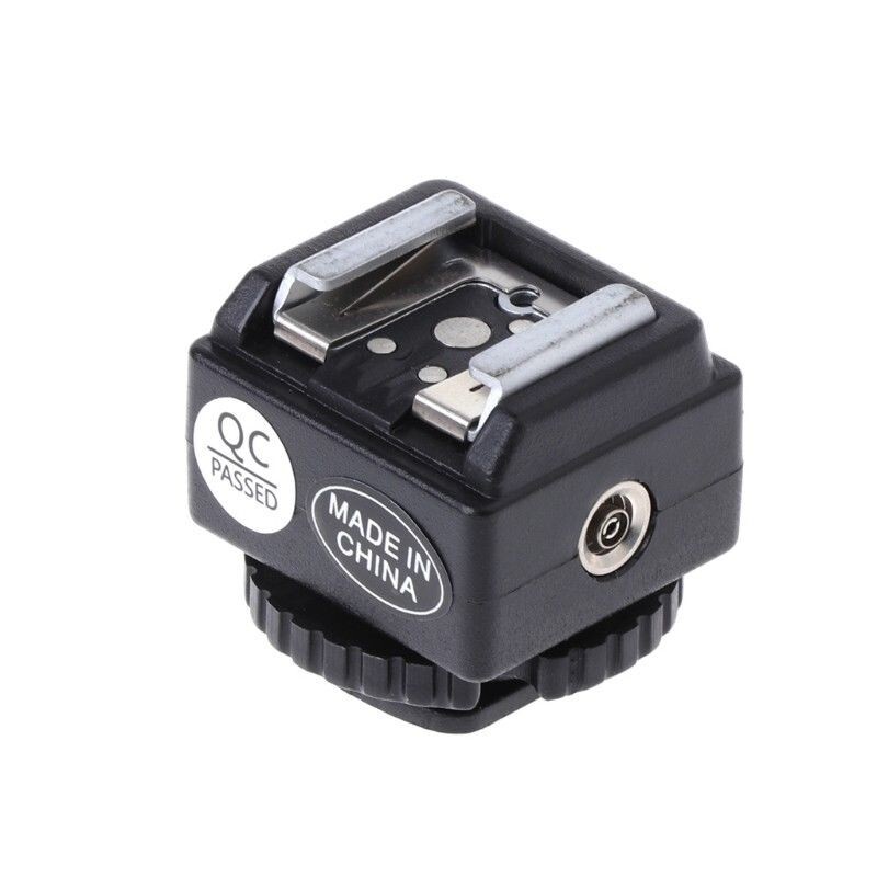 Hot Shoe Converter Adapter PC Sync Socket Accessory For-Nikon Flash To-Canon Cam
