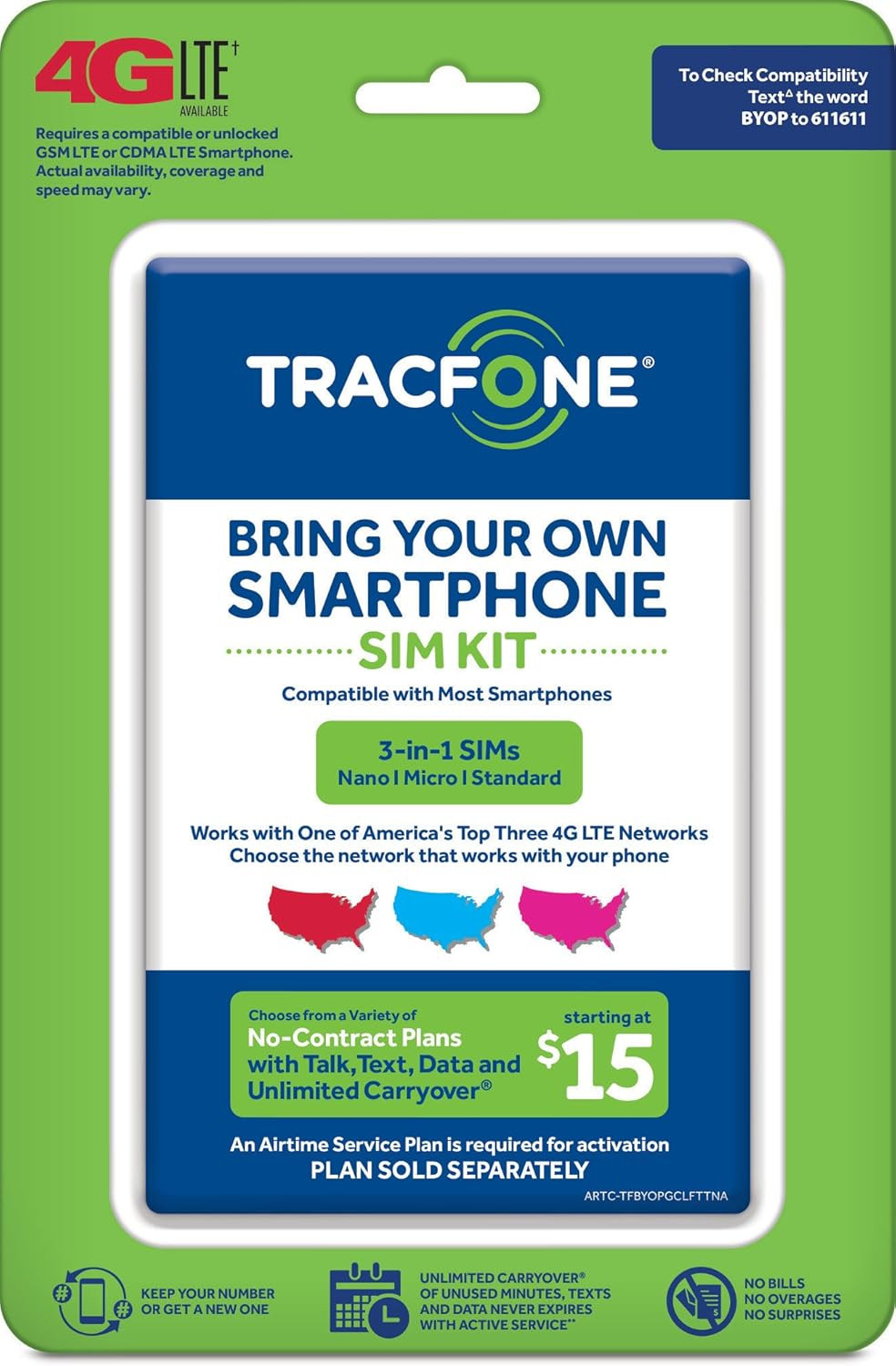 Bring Your Own Phone SIM Activation Kit (3-In-1-Sim)