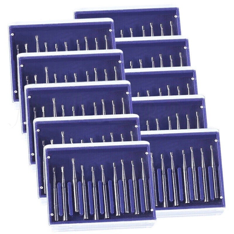 100 FG 330 Carbide Dental Burs High Speed Handpiece Friction Grip Drill Bits