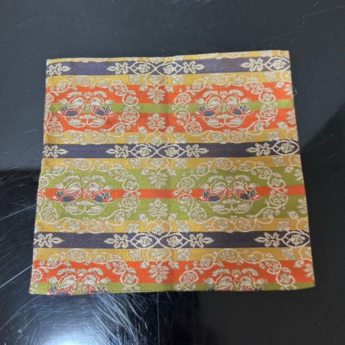 Kobukusa Tea Cloth Silk Meibutsu-gire Enjumon Ungen-nishiki Mandarin Duck Japan