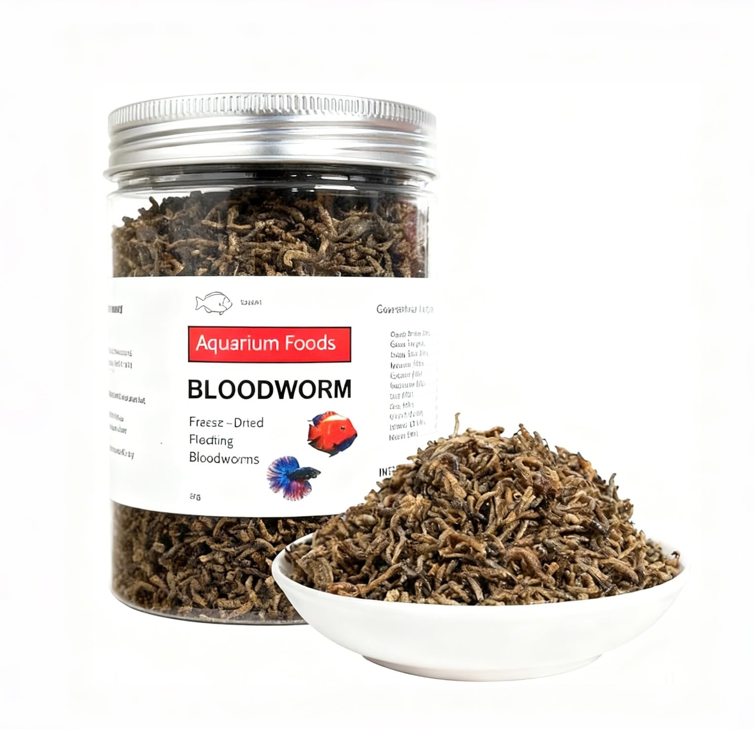 Freeze Dried Blood Worms All Tropical Fish Bettas Goldfish Discus Guppy 2oz