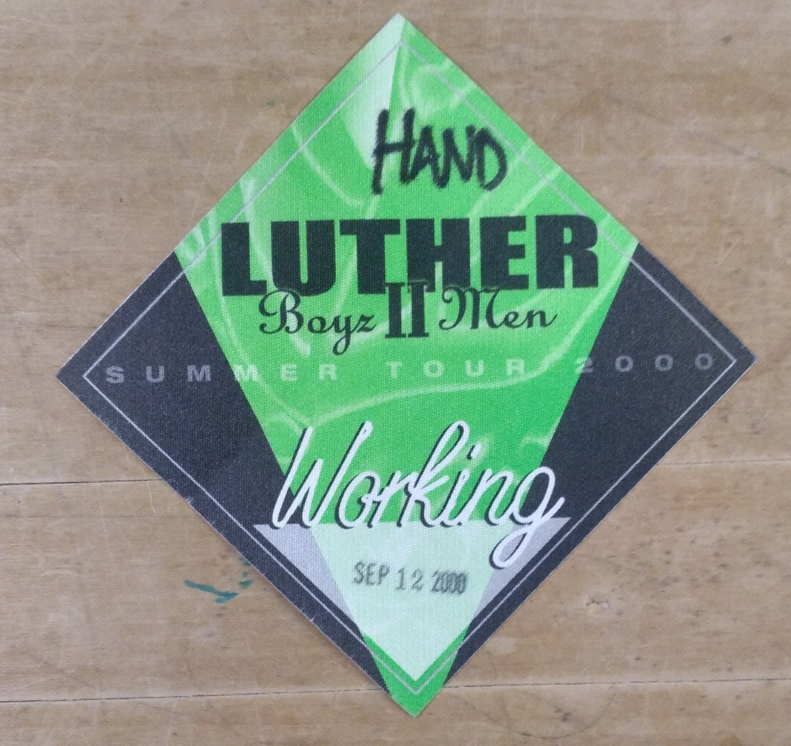 Luther & Boyz 2 Men Summer Tour 2000 Backstage Work Concert Pass Sept 12, 2000