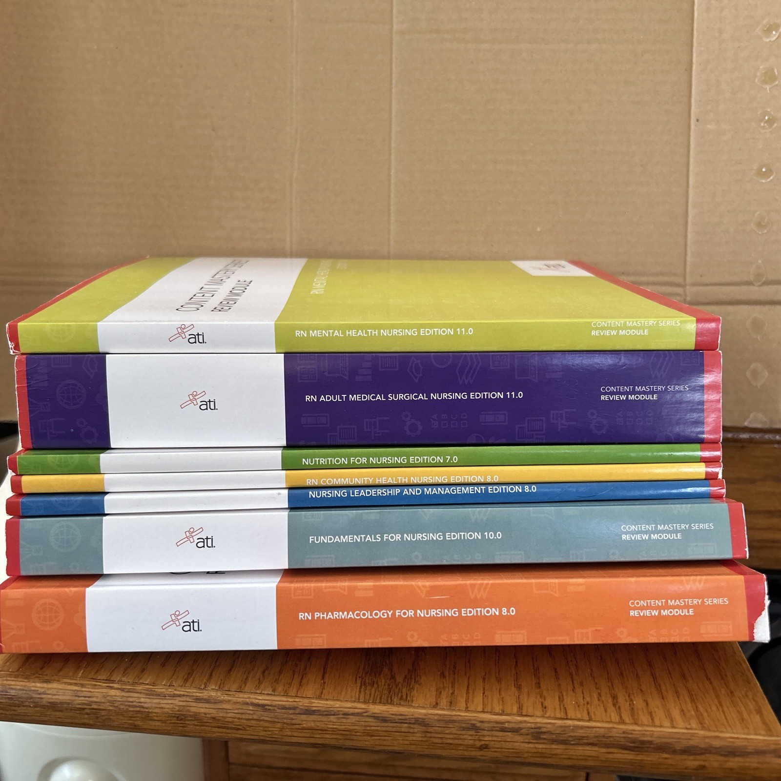 ATI Nursing Education RN Content Mastery Series study guide book set (7 books) 