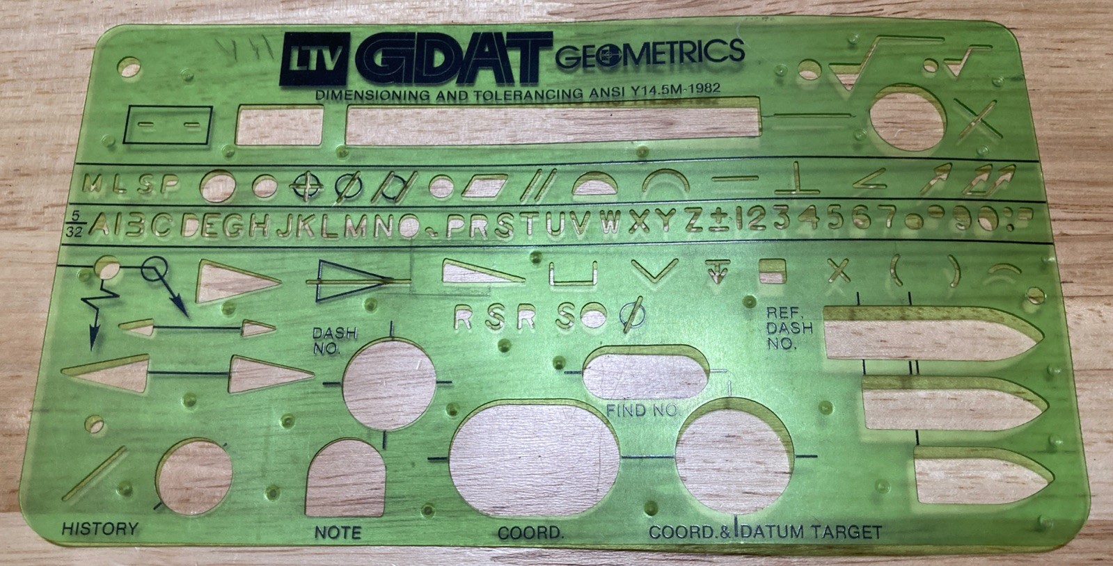 Vintage - Rare LTV GDAT Geometrics Template Drafting Stencil
