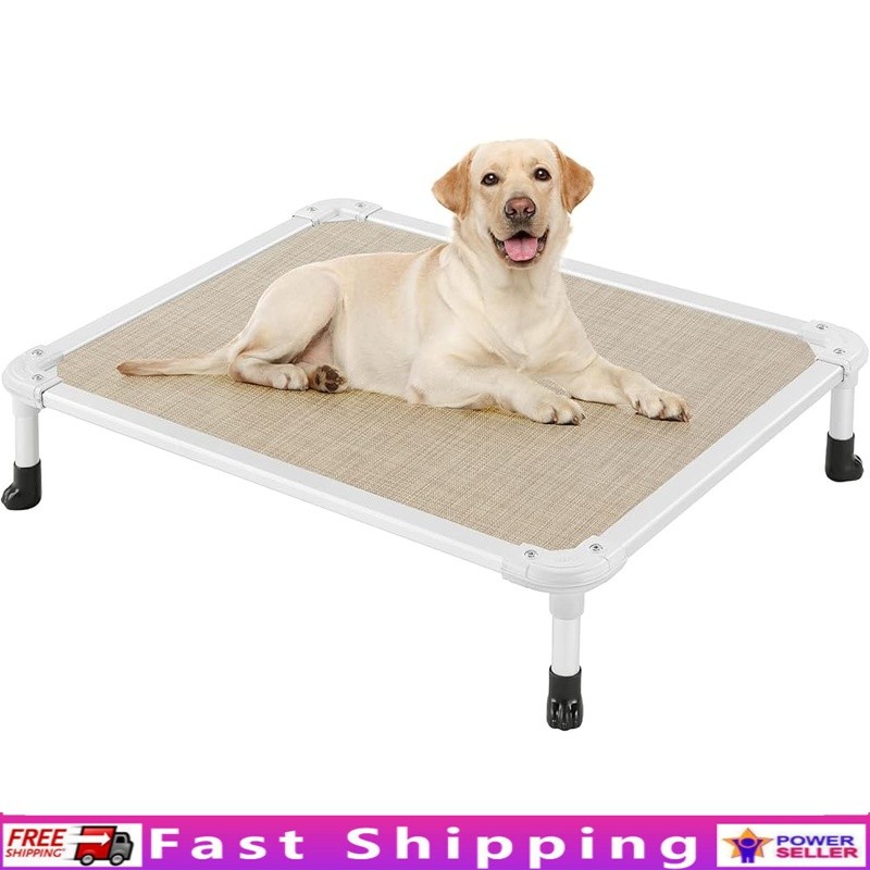 Durable Chew Proof Elevated Dog Bed W/ Rustless Aluminum Frame & Textilene Mesh