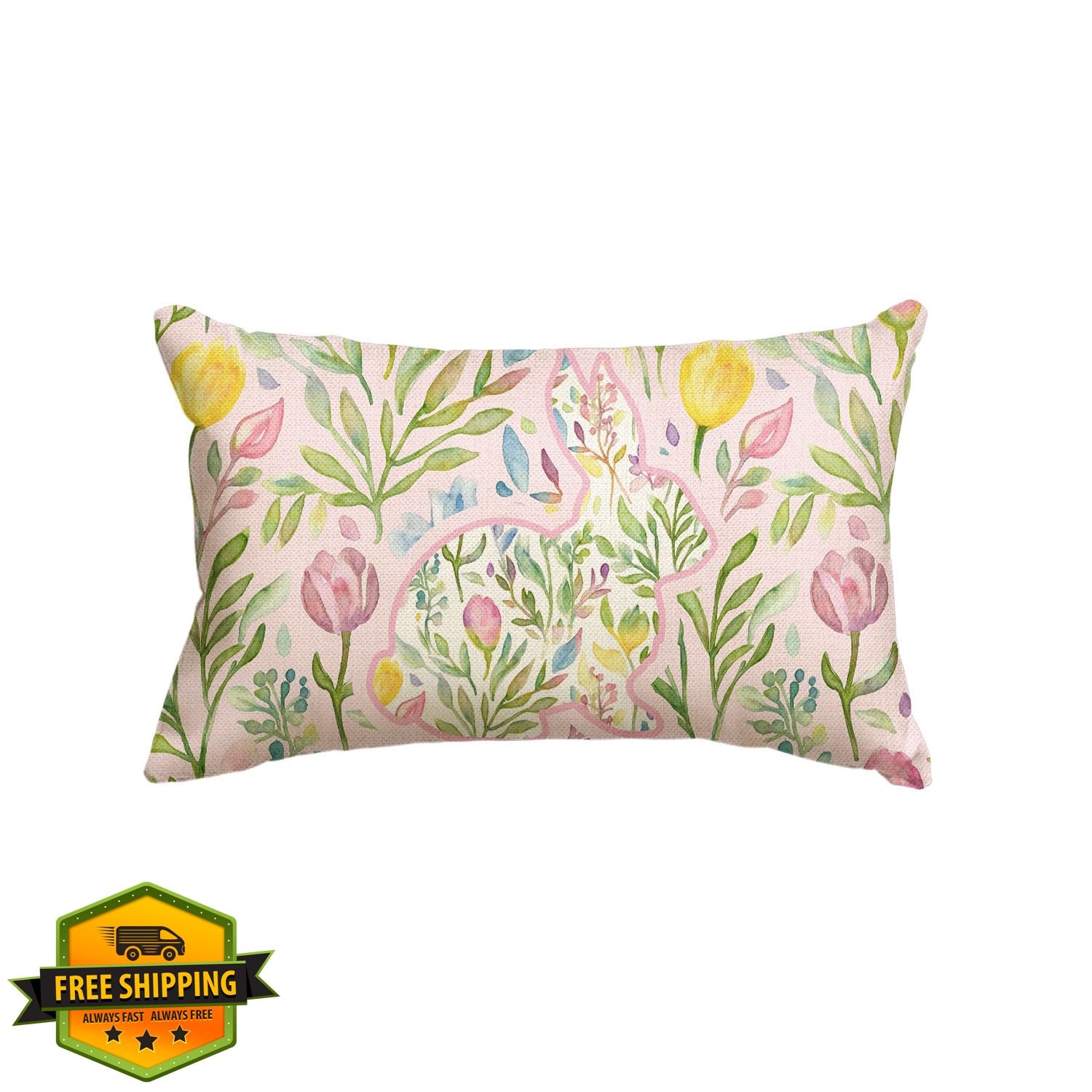 AVOIN colorlife Easter Bunny Pillow Cover (12x20 Inch)