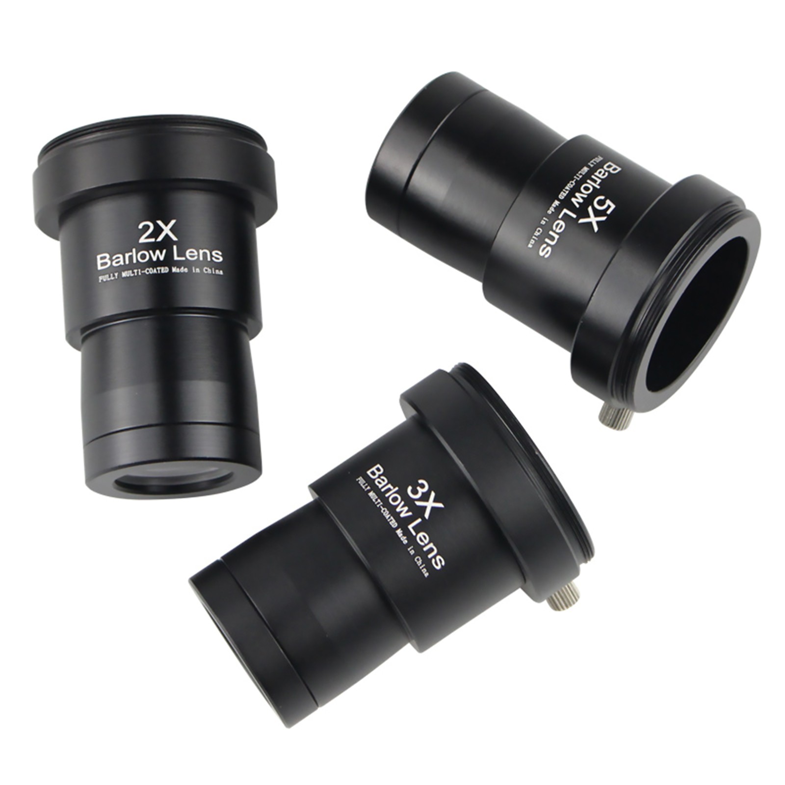 3Pcs Black 2X 3X 5X Eyepiece Lens 1.25 inch Astronomical Telescope Barlow Lens