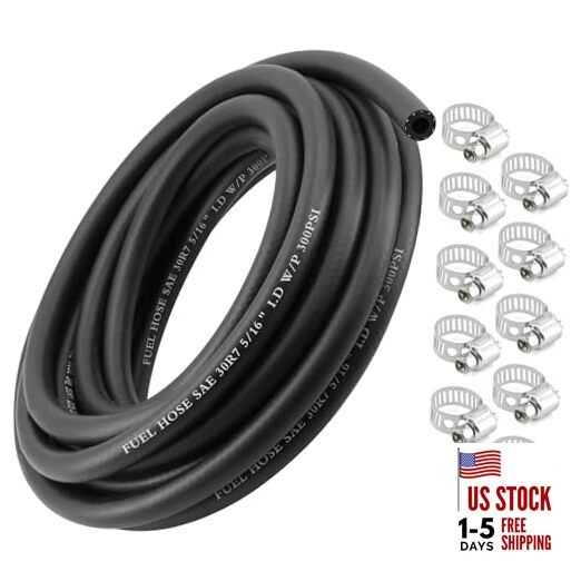 5/16 Inch 25Ft Fuel Line Hose Push Lock NBR Rubber SAE 30R7 300PSI 5/16 inch