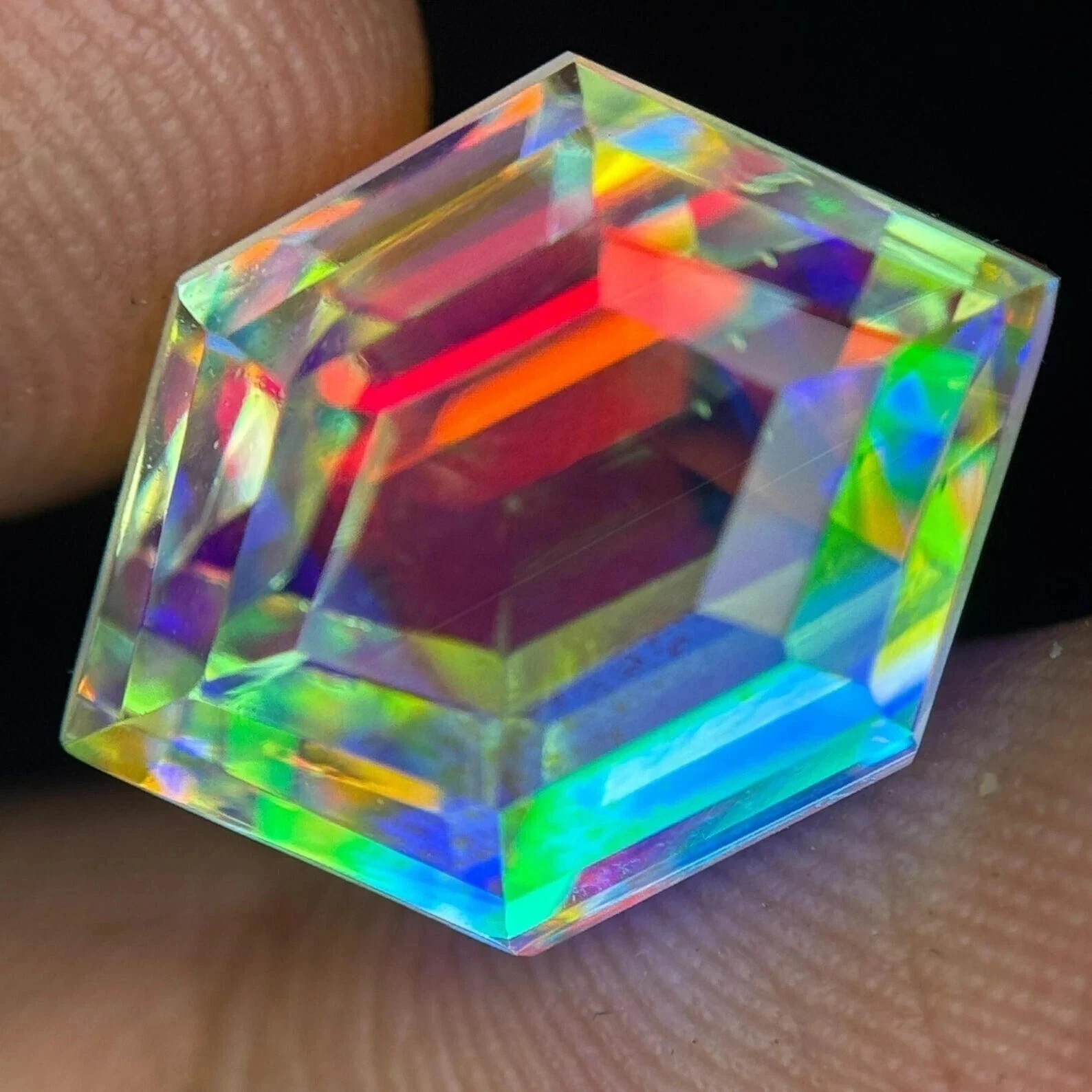 Natural 50.20 CT Rainbow Color Fancy Cut Mystic Topaz Loose Gemstone Certified