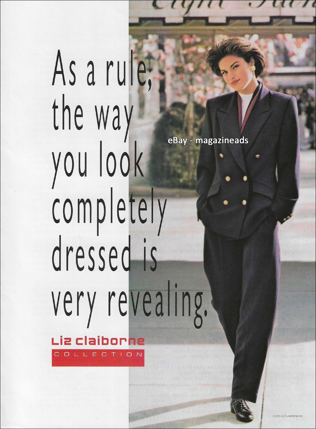 vintage LIZ CLAIBORNE 1-Page PRINT AD Fall 1992 MARIELLE MACVILLE pretty woman