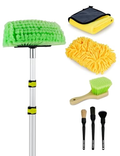 12FT Car Wash Brush with Long Handle, Car Cleaning Kit with Aluminium 