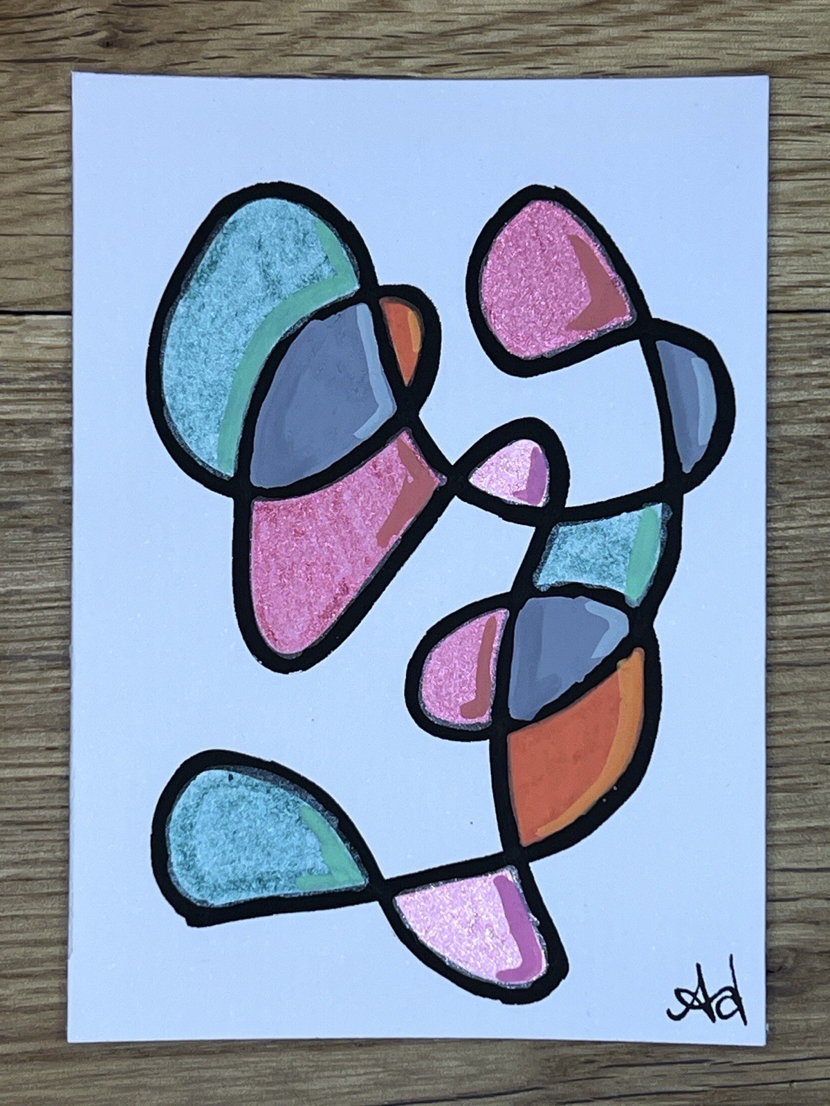 ACEO Art Card Original Acrylic Abstract 2.5in x 3.5in foreverlovedlex