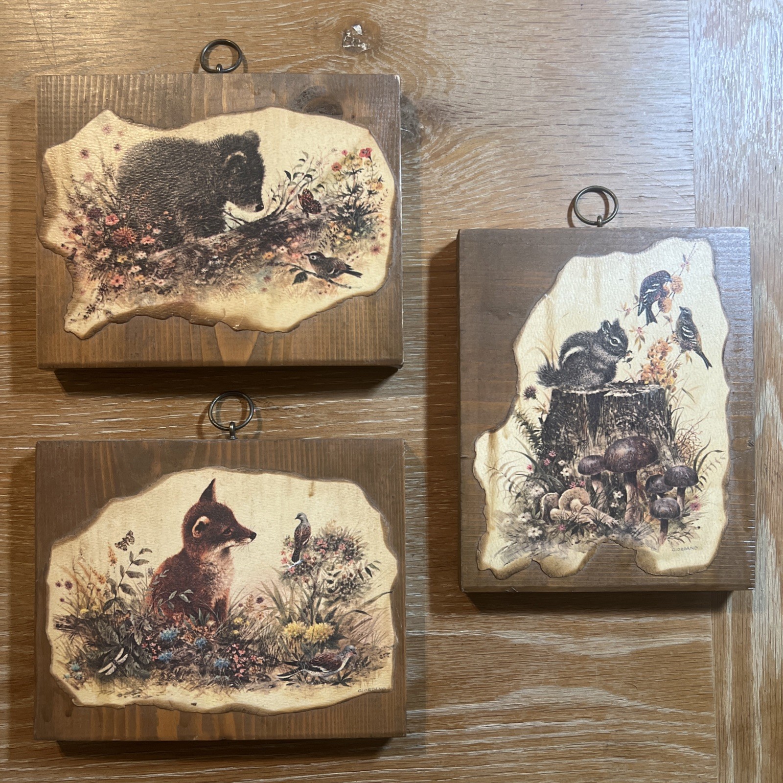 Vintage 1960s Woodland Animals Wall Art Decor Nursery Baby Kid's Room