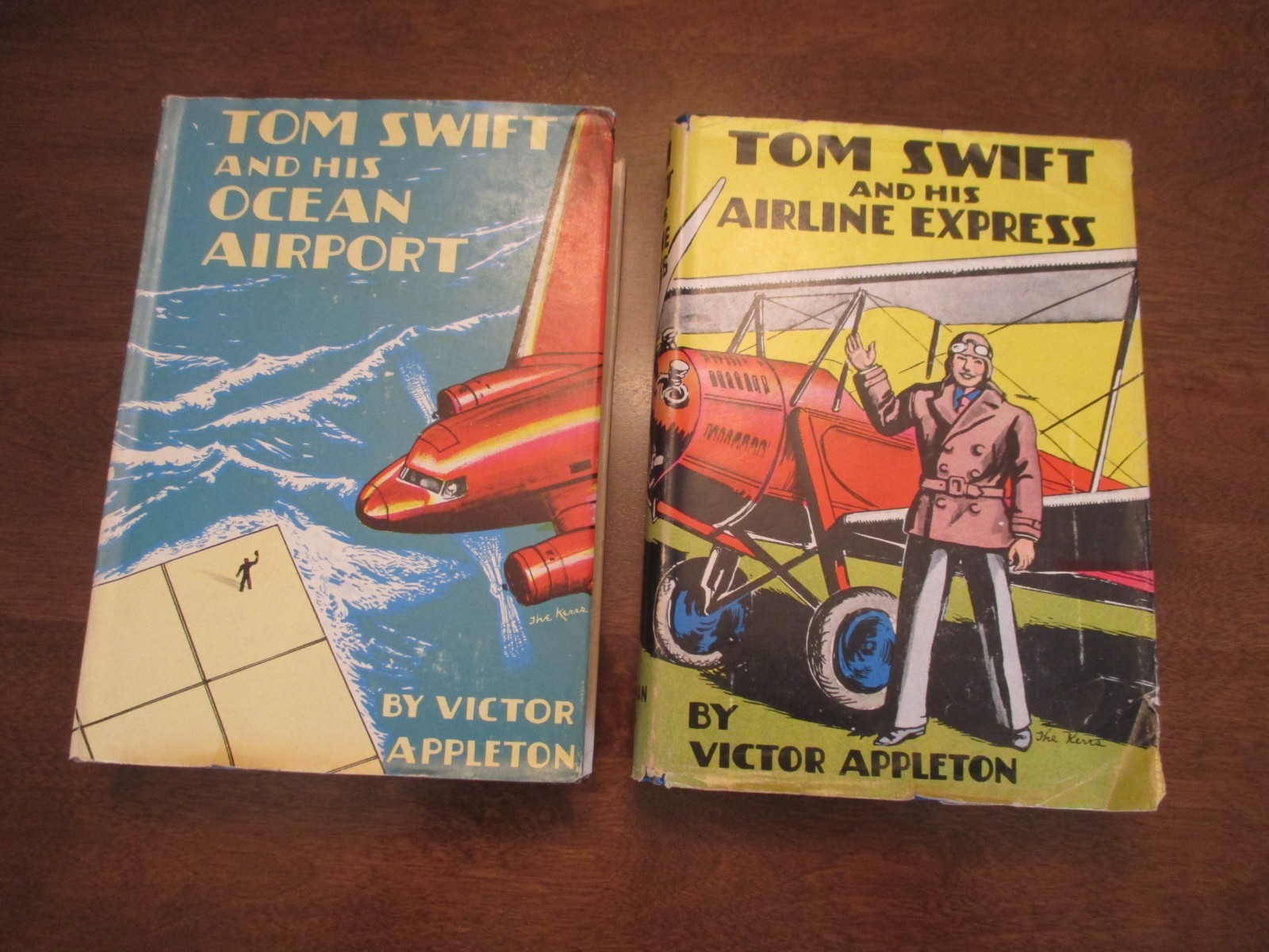 Lot of 2 Tom Swift HC Books His Airline Express 1926 & His Ocean Airport 1934 DJ