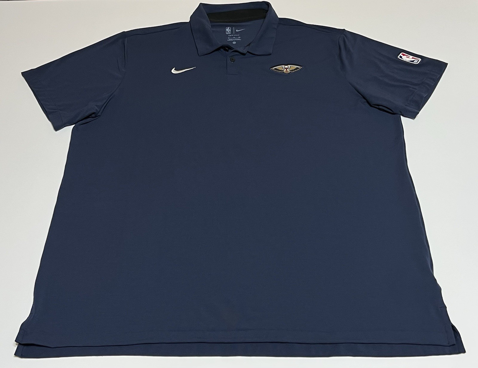 New Orleans Pelicans Nike Polo Shirt Mens XL Blue NBA Basketball Drifit