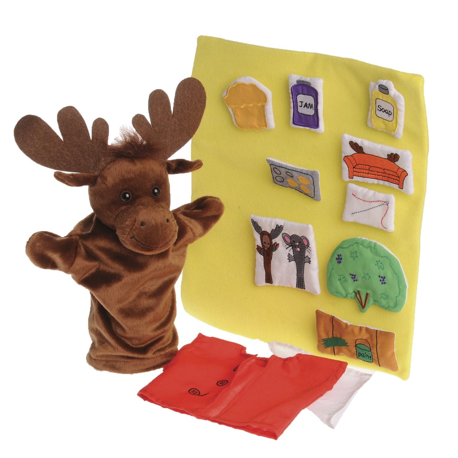Constructive Playthings Moose Muffin 13-pc Puppet & Props Set