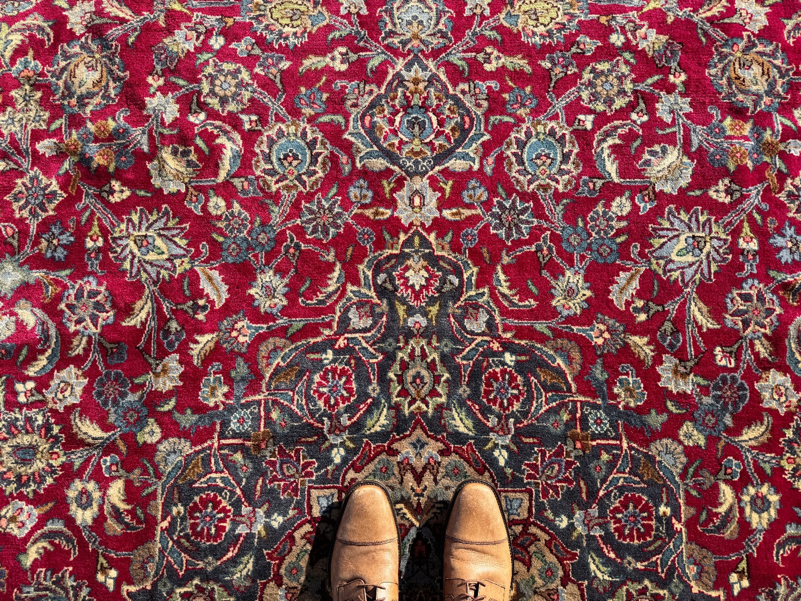 RED ANTIQUE RUG 9x13 VINTAGE ORIENTAL HAND-KNOTTED WOOL blue navy old fine 9x12