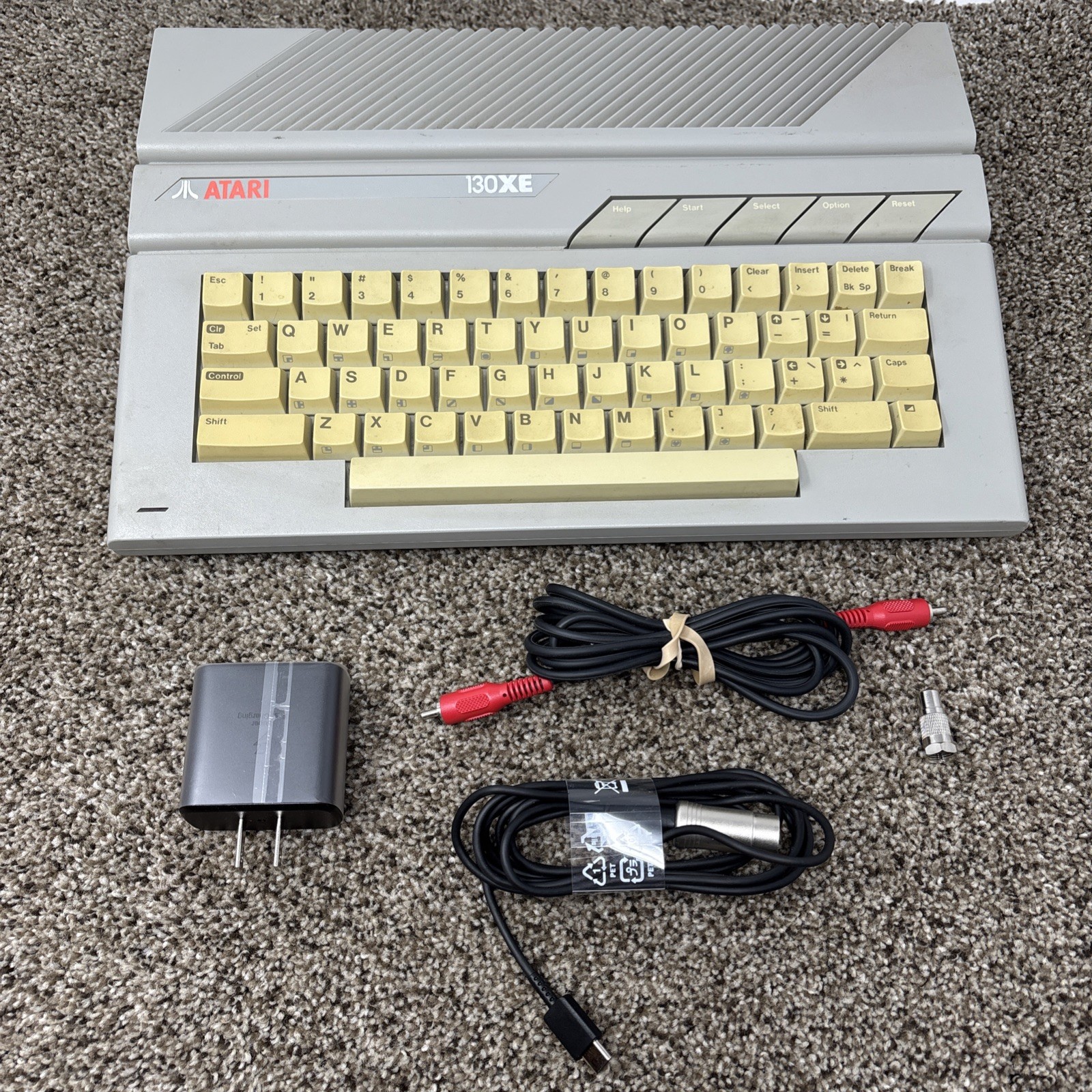 Atari XE  130xe Computer NTSC with Power Supply and RF cable -  Tested