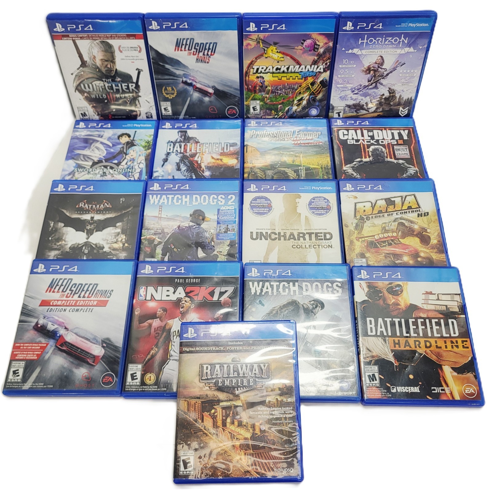 Playstation Empty Game Lot of 17, PS4 Empty Cases + 7 Manuals