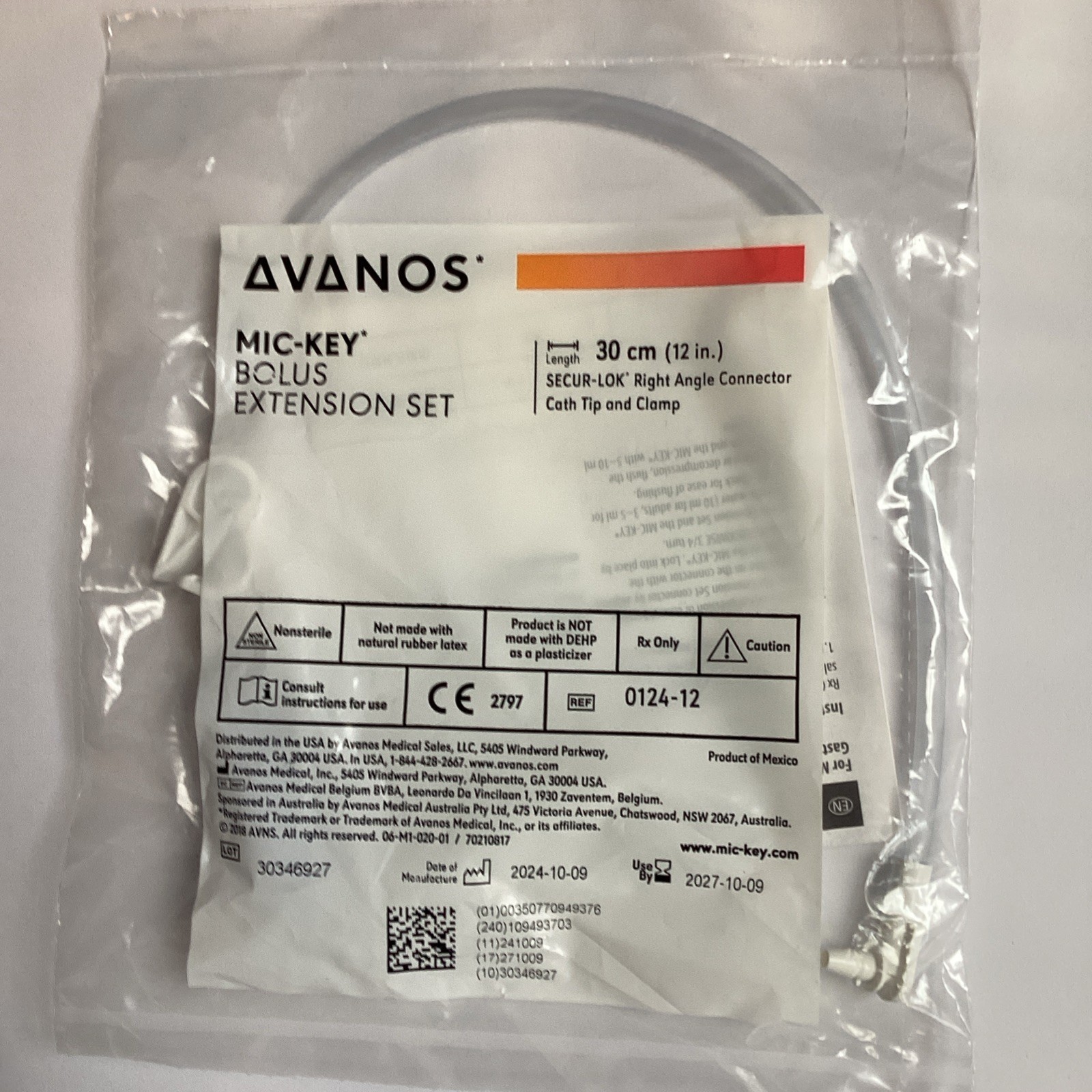 Qty 5 Mic-Key Continuous Feed Extension Set , bolus exp 27