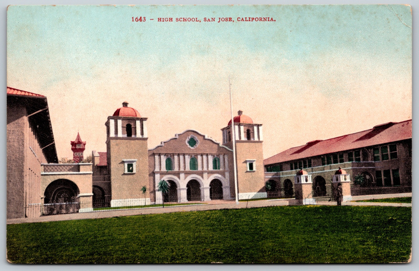 High School San Jose California Unposted ANTIQUE Postcard 8728