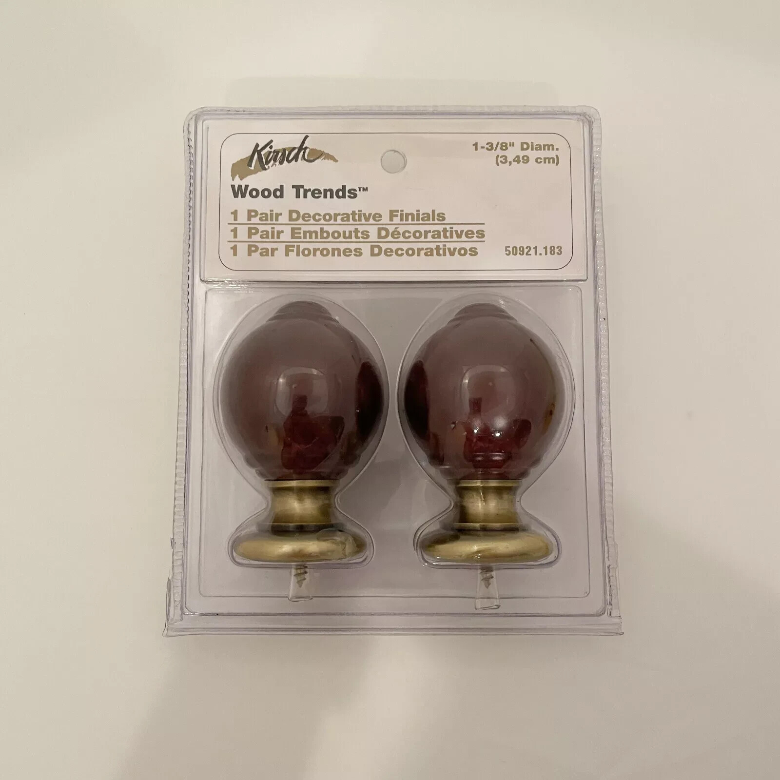 Kirsch Wood Finials for 1 3/8" Diameter Pole -1 Pair K18