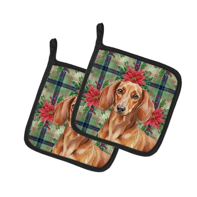 Carolines Treasures WDK8600PTHD Unisex Adult Red Brown Dachshund Christmas Po...