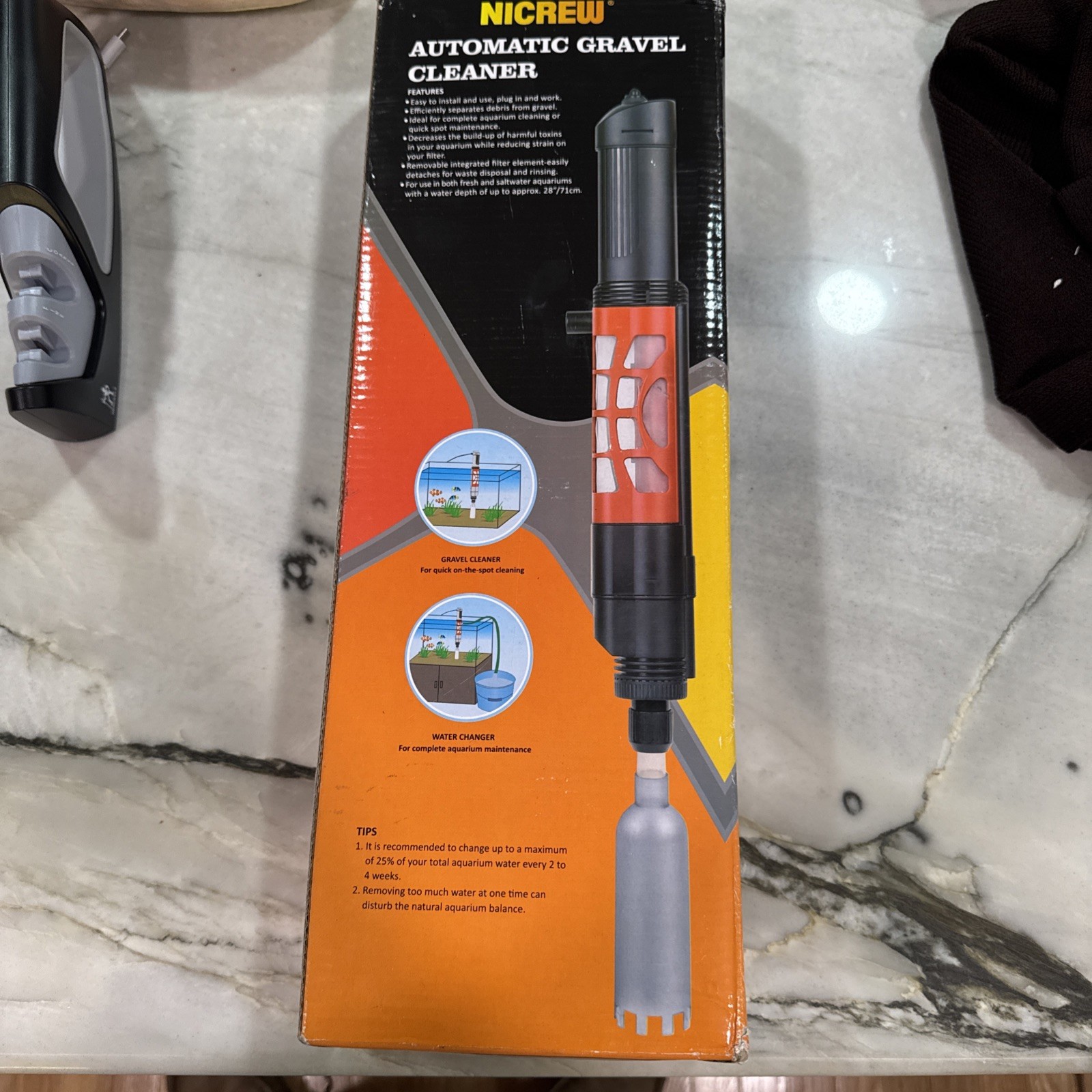 NICREW Automatic Gravel Cleaner, Electric Aquarium, 2 in 1 Water Changer