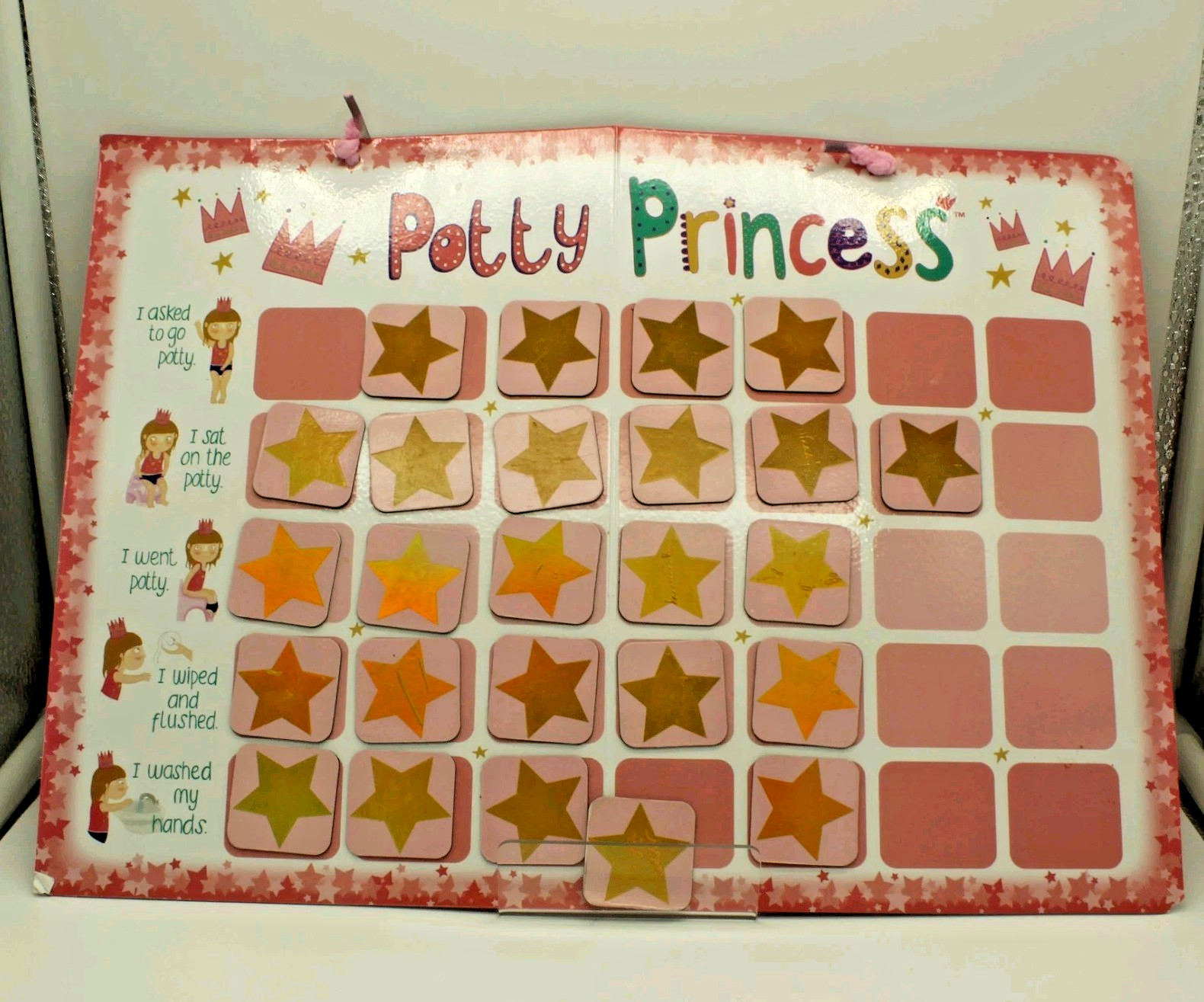 Tickle & Main Potty Princess Training Chart Set Pink w/ Magnetic Stars