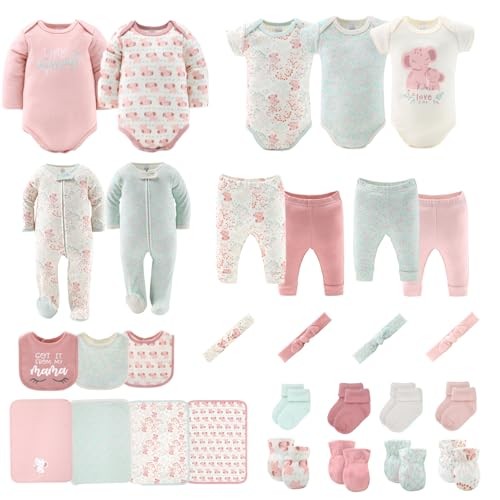  Baby Layette Gift Set for Girls - 30 Piece New Born Girl Gift Set, Newborn