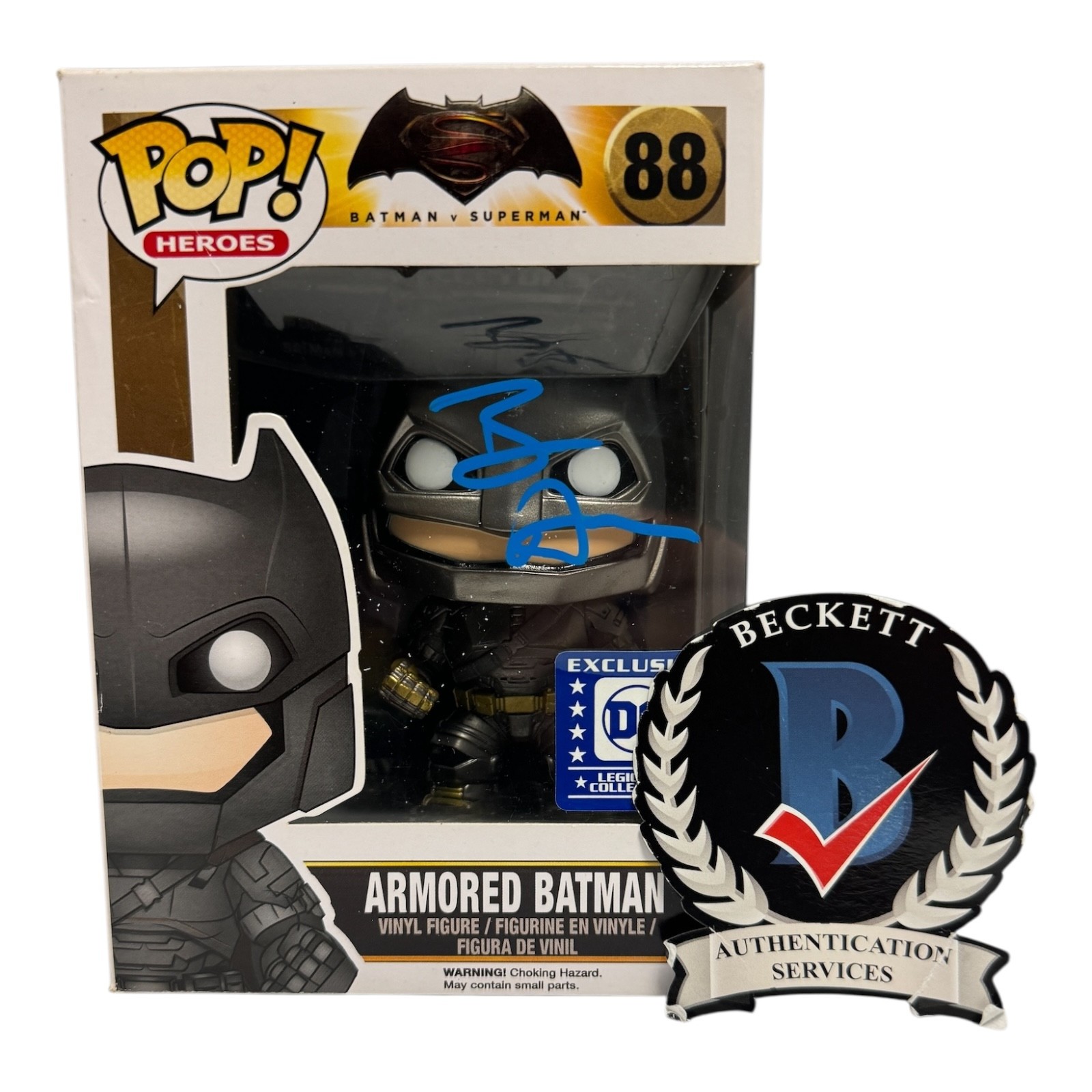 BEN AFFLECK SIGNED AUTOGRAPH FUNKO POP 88 BATMAN V SUPERMAN BECKETT BAS