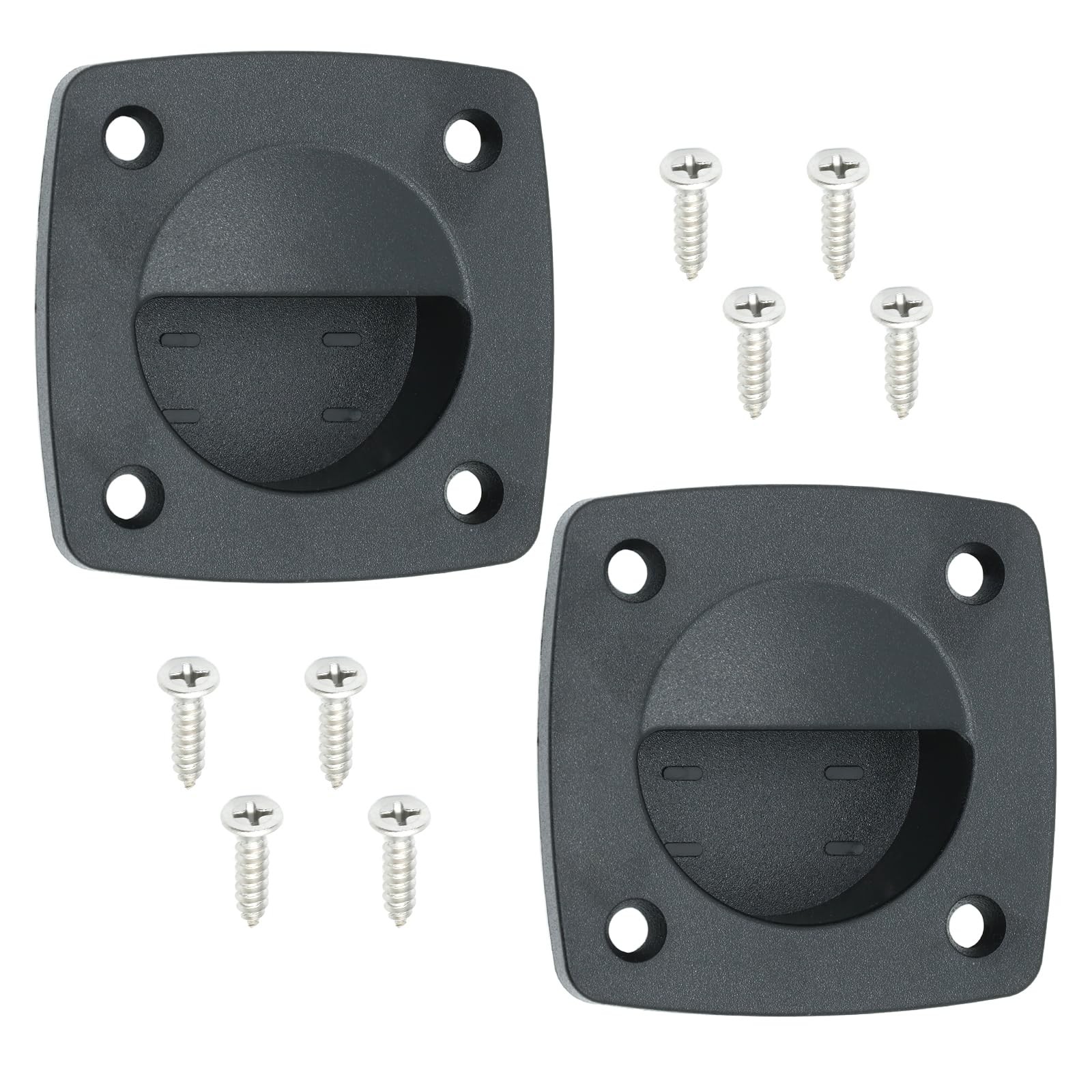 LEQMG Marine Nylon Flush Pull Hatch Handle,Black Boat Recessed Square Black 