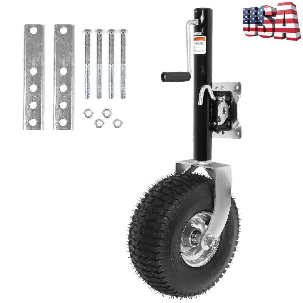 Beach Boat Trailer Jack 13.38in Trailer Jack Wheel Heavy-Duty Bolt-Fixed Swivel 