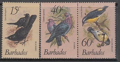 Barbados - Postage 1982 Yvert 545/7 ** MNH Fauna Birds