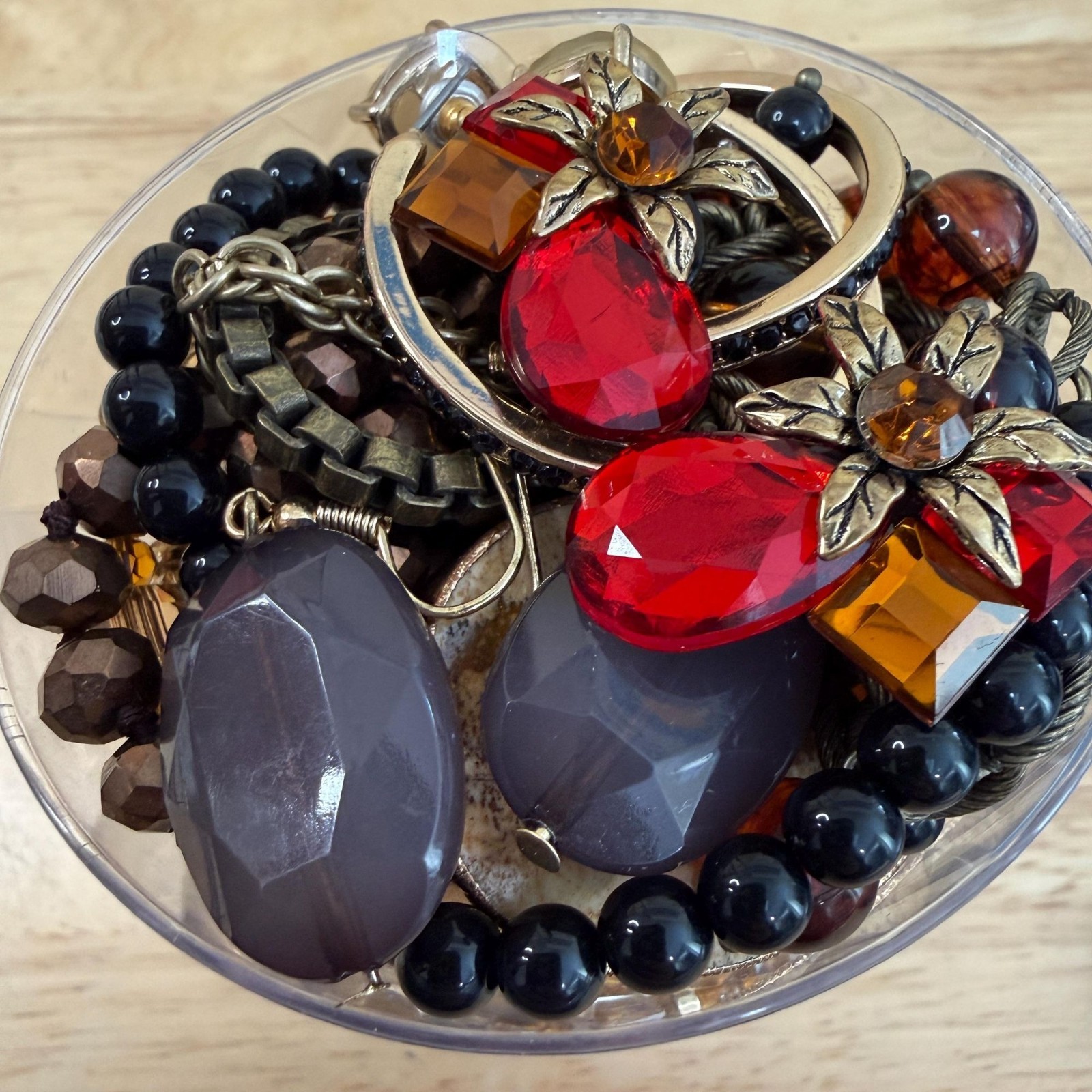 Jewelry Jar Wearable 15oz Lot Mixed Metal Earth Tones, Neutral, Boho, Two Tone