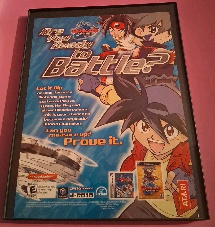 Beyblade V-Force Video Game Framed Print Ad 2004 8.5x11