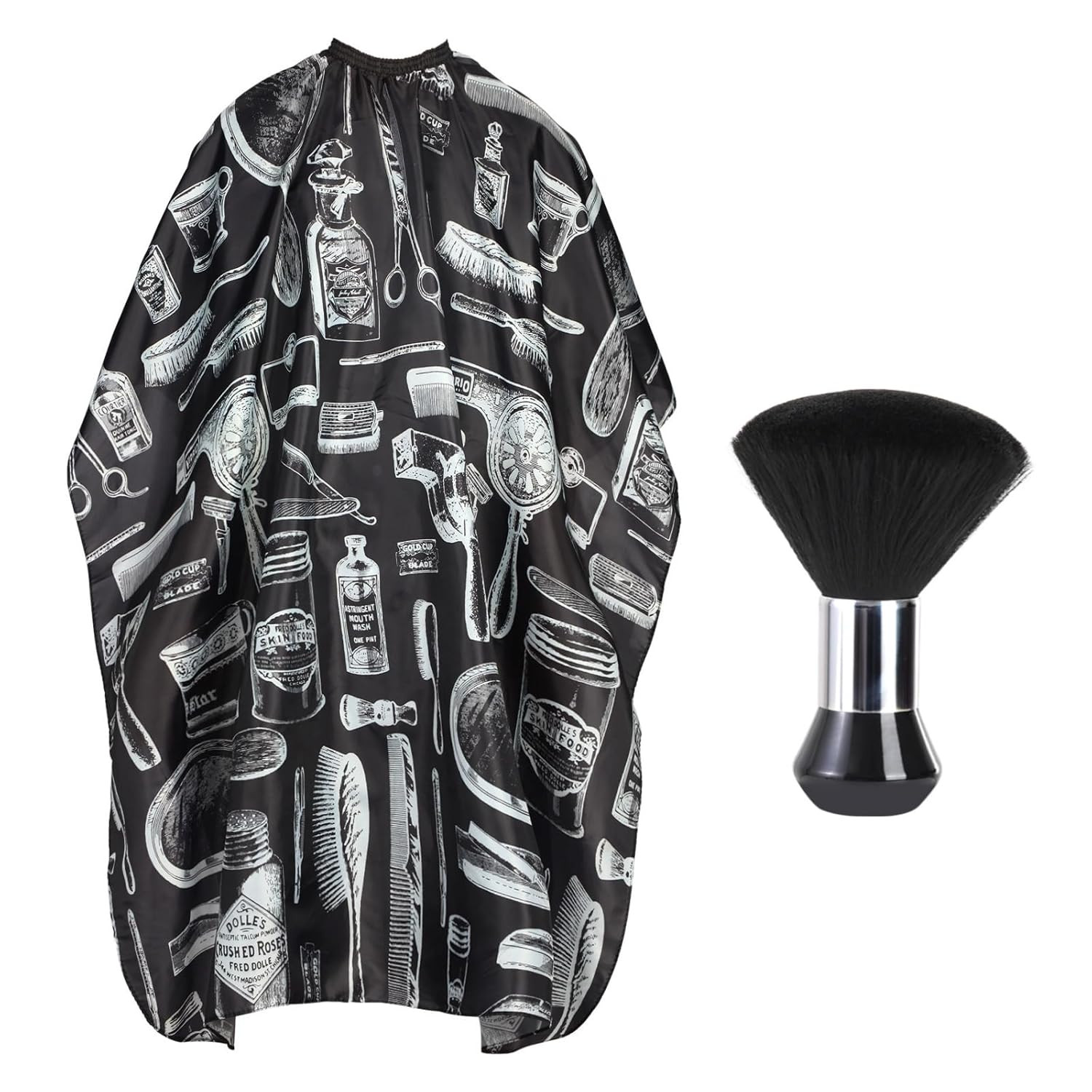 Professional Hair Cutting Cape with Neck Duster Brush, Large Size Salon Barber C