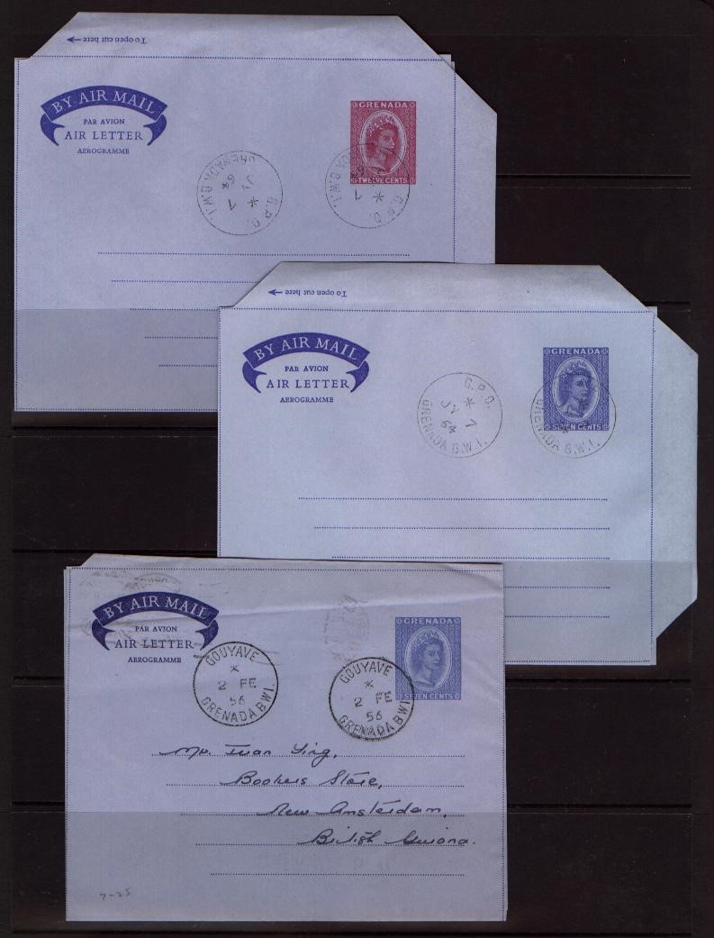 GRENADA QEII AEROGRAMS USED