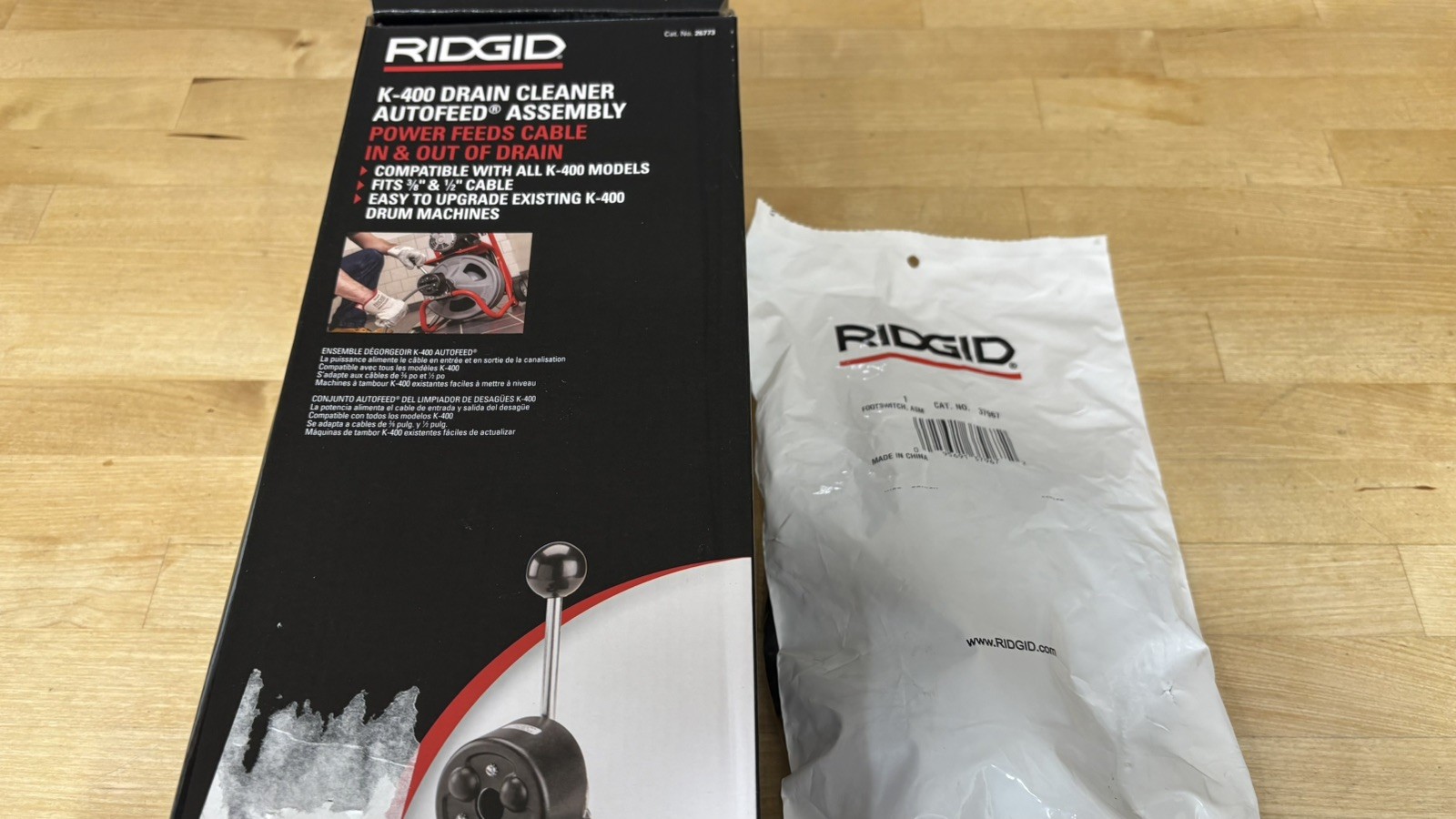 Ridgid K-400 Autofeed Assembly #26773 & Foot Switch #37967  NEW