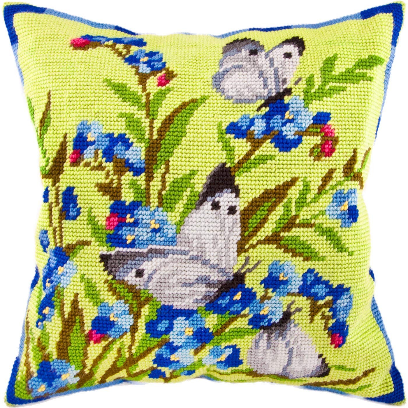 Nature-inspired Needlepoint Kit for Adults and Beginners — Large Whites on Fo...
