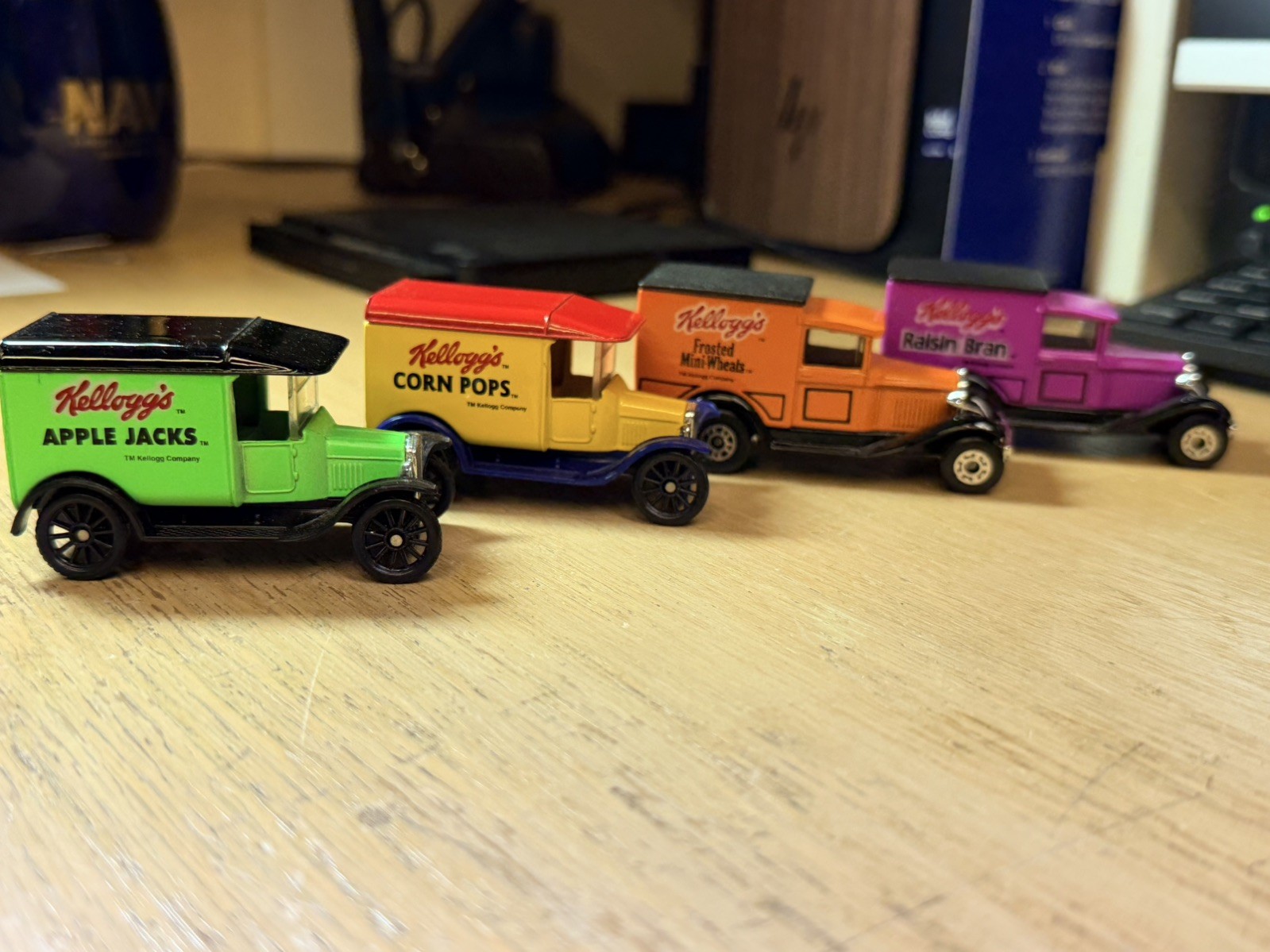 Vintage 1979 Kellogs Cereal Matchbox Delivery Trucks, Set of 4