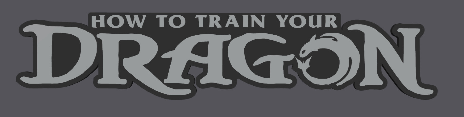 Decorative How to Train Your Dragon Film Logo Word Sign Room Display Pops