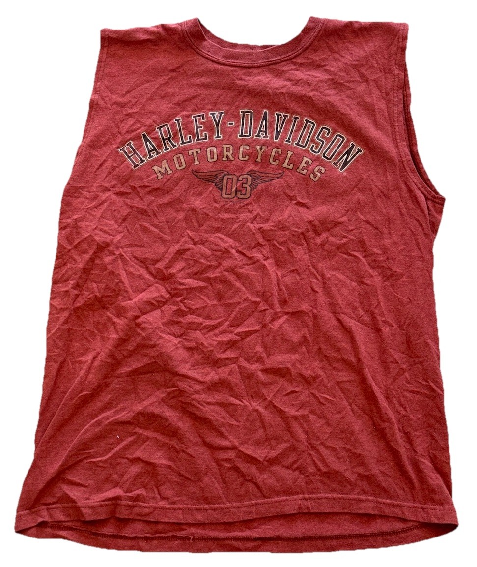 Harley Davidson Motorcycle Kewanee, Illinois Men’s Large Red Sleeveless Tank